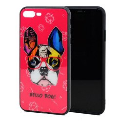 iPhone 8 Plus / 7 Plus Design Tempered Glass Hybrid Case (Hello Dog)